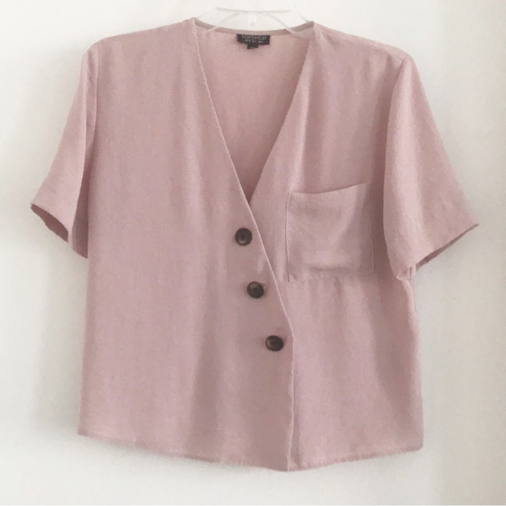 TopShop V-Neck Asymmetrical Crop Top US 2